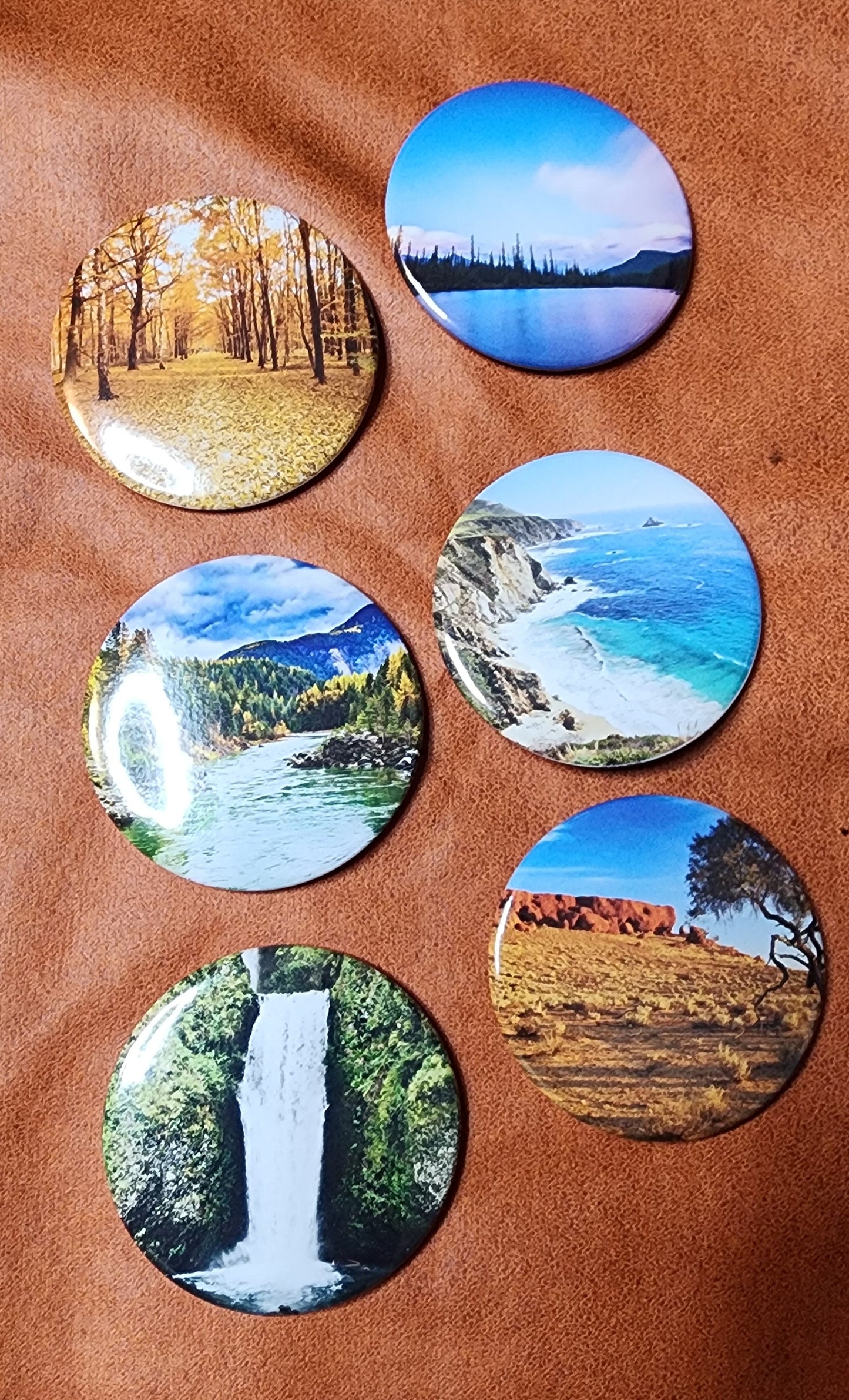 Round Photo Magnets - Set of 6