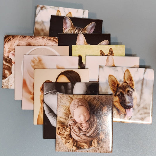 Square Photo Magnets - Set of 12