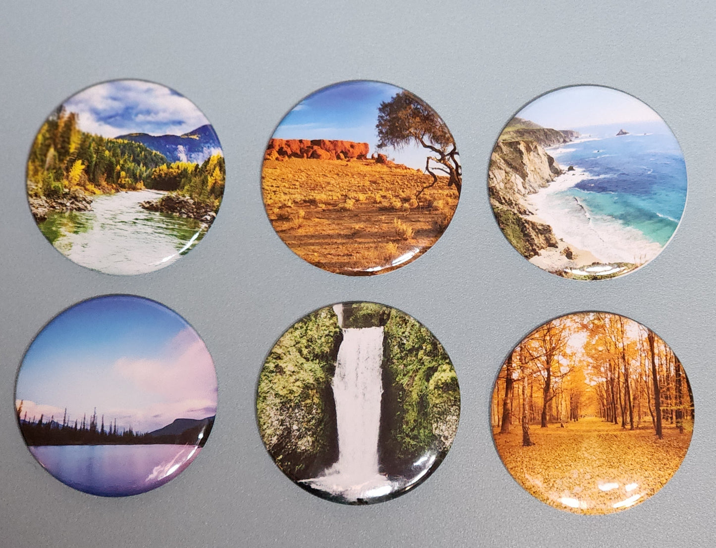 Round Photo Magnets - Set of 6